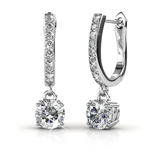 Plated Dangle Earrings | Women's Drop & Dangle Earrings With Crystals, Horseshoe Dangling Earrings, Silver Earrings For Women