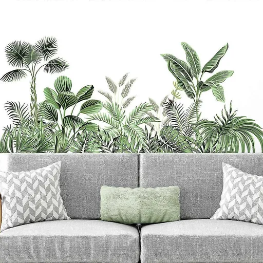 Palm Leaf Wall Stickers For Living Room, Plant Sticker Wall Decor, Peel And Stick Wall Stickers