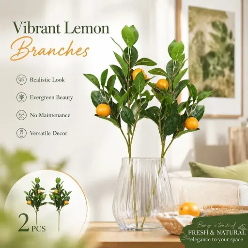 Style A Artificial Lemon Vine Foam Fruit Home Garden Kit 2 Pack