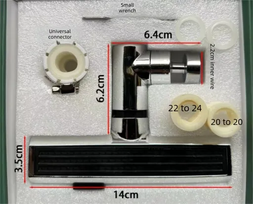 Waterfall Kitchen Tap Extender 360 Swivel Faucet Aerator Attachment 3 Spray Modes High Pressure Splash Proof Sink Nozzle with Universal Adapters Chrome Finish
