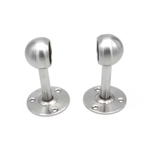 2pc Curtain Rod Ceiling-Mount Bracket, Stainless Steel Ceiling Curtain Rod Brackets Flange Rod Holder Shower Rod Holder