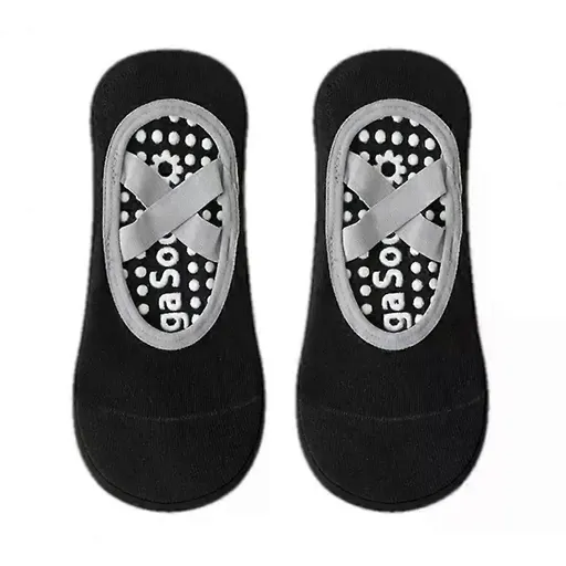Women's Non Slip Yoga Socks Short Grip Socks Pilates Fitness Gym Workout Indoor Sports Socks - Black