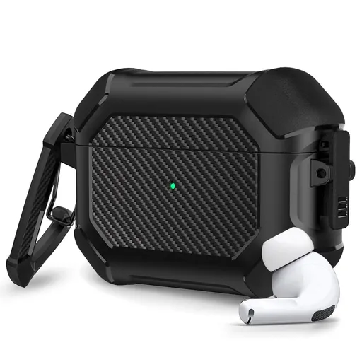 Earbud Case Cover Shockproof TPU for AirPods Pro 2nd Generation with Keychain and LED Visibility