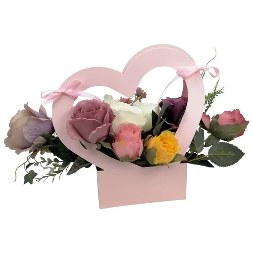 10 Pcs Kraft Flower Gift Bags Bouquet Paper Bags with Handle Bouquet Gift Box Empty Bouquet Bags for Flowers Rectangle Packaging