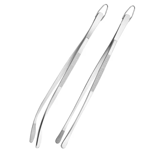 Kitchen Tweezers Tongs Set, Cooking Tweezers, Bar Ice Clips, Pet Feeding Clips, Premium Stainless Steel Locking Food Tongs
