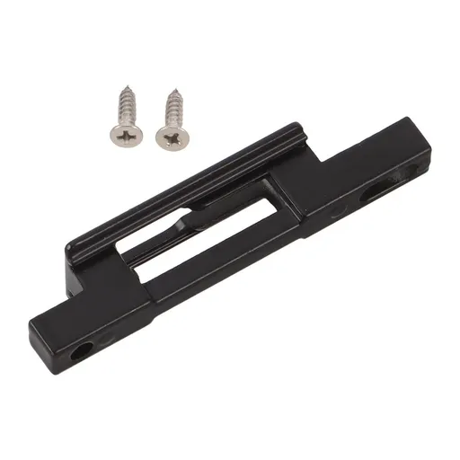 Sliding Door Keeper Black Metal Lock Plate Dual Hole Window Door Fixture