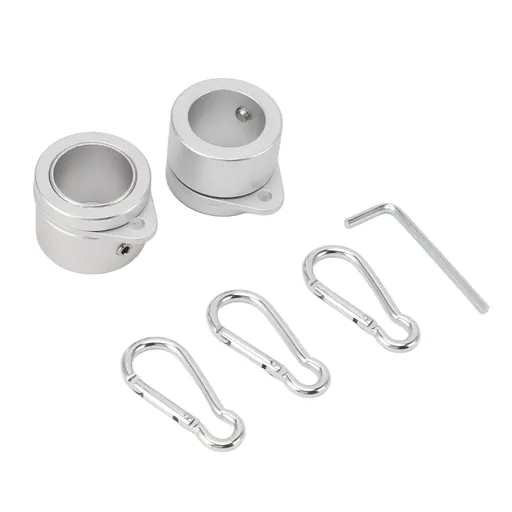 2 Pcs G3/4 Flag Pole Rings Aluminium Alloy 360° Rotating Anti Wrap Spinning Flagpole Mounting Clip Kit Silver