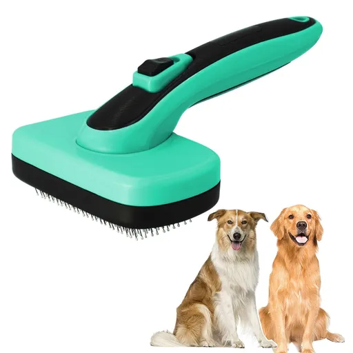 Dogs Self Cleaning Slicker Brush for Shedding & Grooming Short Long Haired Pets, Removes Loose Fur, Undercoat, Mats, Tangled
