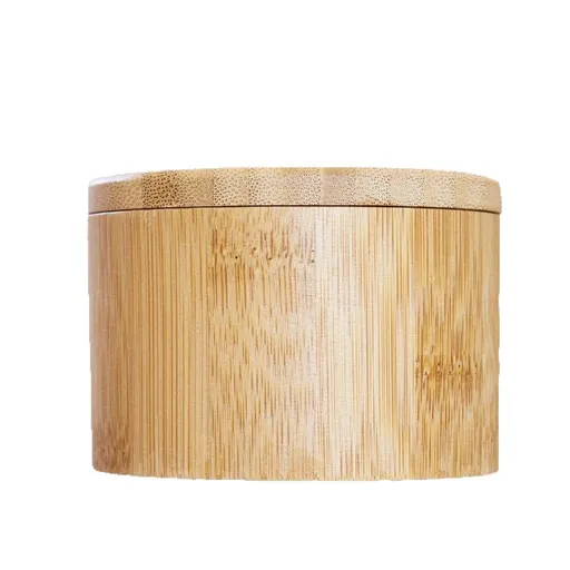 All bamboo salt pond bamboo storage box with magnetic rotating lid, seasoning box, household seasoning container