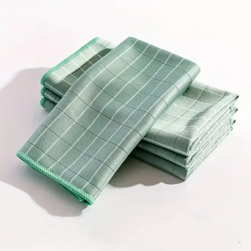 Multi-Purpose Bamboo Fiber Dish Cloth Set of 5, Super Water Absorbent Oil Stain Remover Cleaning Rags for Kitchen, Bathroom, Car Interior & Pet Wiping(40*40cm)
