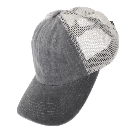 Adjustable Grey Mesh Baseball Hat for Men and Women, Breathable Outdoor Cap with Comfortable Fit and Lightweight Design