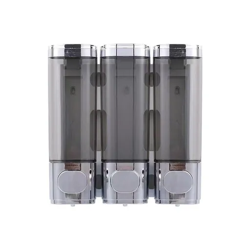 3-Pack Wall Mounted Soap Dispenser, 300ml x3, 3-Compartment Shower Dispenser for Shampoo & Soap, Metallic