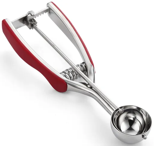 Red Small Cookie Scoop for Baking, Multifunctional Scoop with Trigger Release for Melon, Ice Cream, Protein Ball 38mm