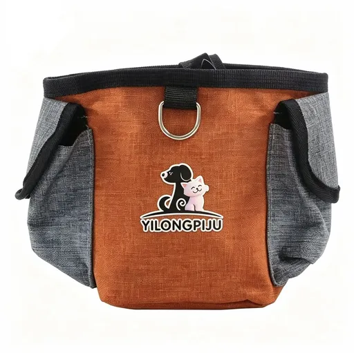 Pet Training Treat Pouch Waist Bag – Portable Hands-Free Fanny Pack for Dog Walking, Outdoor Hiking, and Everyday Carry, Thickened Wear-Resistant Fabric with Waterproof Lining, Holds Kibble, Poop Bags, Phone, and Small Essentials (Orange)