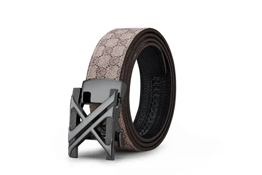 men's belt, genuine leather belt, alloy buckle belt, all-matching belt, premium men's accessories, Australian men's fashion, casual belt, formal belt, leather accessories - Grey khaki - Size 125cm-49.2in