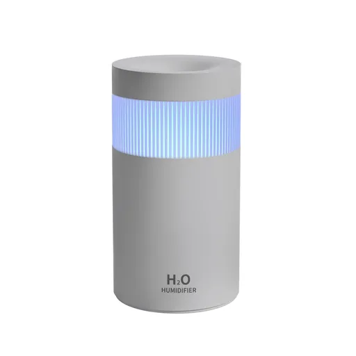 2-Piece Grey Mini Desktop Humidifier - Portable Mist Maker for Home and Car Use