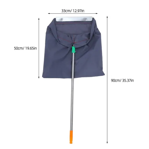 Masteelf Leaf Collector Dustpan with Handle for Yard, Lawn, Garden - Collect Grass Clippings, Wet or Dry Leaves, Trash, Garbage - Dark Gray