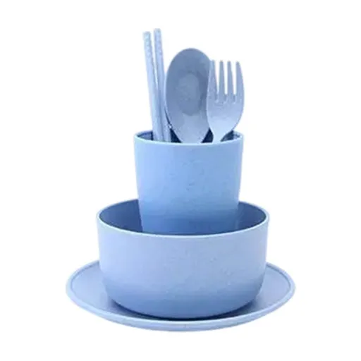 Wheat Straw Dinnerware, Cutlery Set for Kids Toddler, Unbreakable Reusable Set Kitchen, Dishwasher Microwave Safe