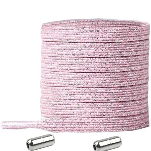 No Tie Locked Elastic Shoelace Shoe Lace Lazy Laces Sneakers Sports - NO.18 Glitter Pink