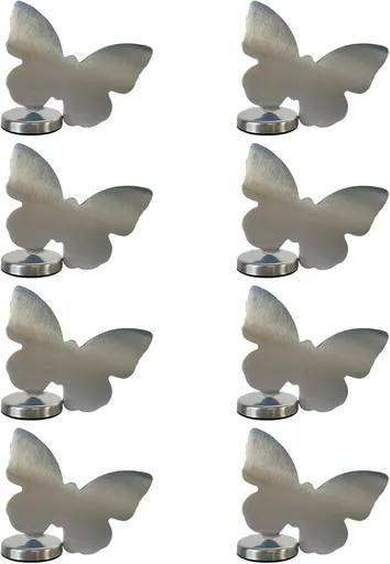 8 Pieces Magnetic Tablecloth Weights, Butterfly Design Windproof Stainless Steel Clips for Outdoor Picnic Table Covers, Silver