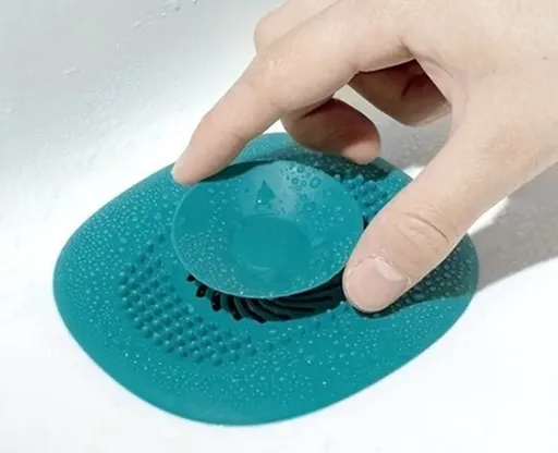 2x Luxury Shower Drain | Drain Plug | Drain | Shower Tray | Hair Stopper | Silicone | Blue