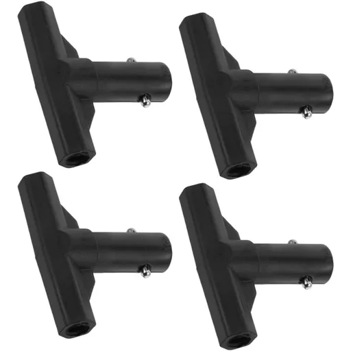 4pcs Trampoline T Shaped Pipe Sleeve Replacement for Pole, PP Black, Easy Installation Safety Protection Enhanced Stability Weather Resistance