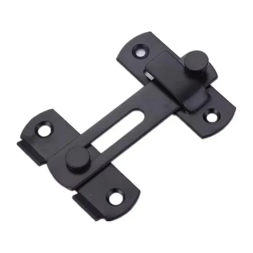 2 Sets 90 Degree Sliding Door Latch Lock Catch Kit for Home Use - Flat-Black-L