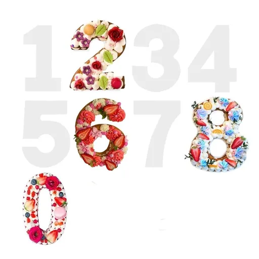 9Pcs Number Cake Moulds Baking Forms, 10inch 0-8 Number for Birthday, Wedding, Anniversary, Non-stick, Easy Release, Dishwasher Safe