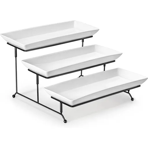 3 Tier Porcelain Serving Tray, 14 in