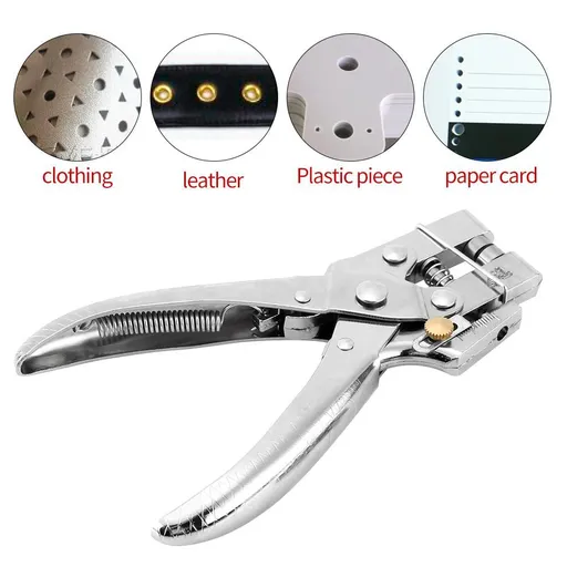 Grommet Kit, Belt Holes Eyelet Setting Tool with 400pcs Easy Press Hollow Grommets, for Attaching Eyelets on Leather, Tarps, Tents