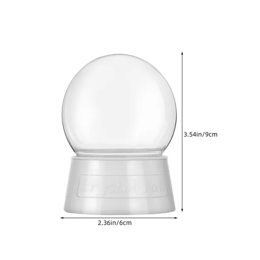 6-Pack Snow Globe Jars with Lids, Fillable Clear Plastic Round Ornaments for Crafts and Home Decoration