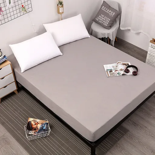 Grey Queen Size Waterproof Fitted Mattress Protector - Soft & Breathable Bed Cover, Hypoallergenic, Deep Pocket (152x190x30cm)