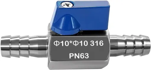 3/8" Hose ID Barb Ball Valve 316 Stainless Steel Mini Shut Off Valve for Water Gas Fuel Drip Irrigation and Aquarium