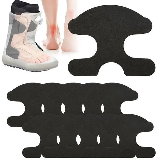 5 Pairs 10PCS Self-Adhesive EVA Heel Pads for Ski Boots, Curved Shock Absorbing Anti-Friction Foam Liner Inserts