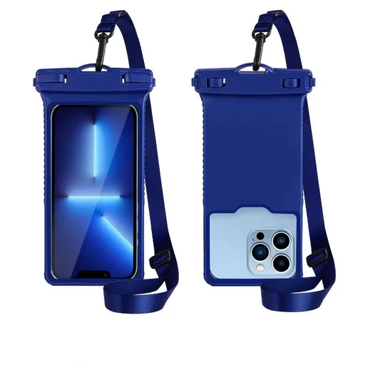 Waterproof Phone Pouch IPX8 Floating Dry Bag with Lanyard, Universal Touchscreen Case for Beach, Swimming, Boating, Hiking, Rainy Commute and Outdoor Work (RoyalBlue)