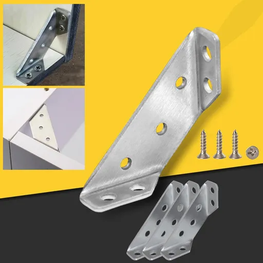 Universal Stainless Steel Furniture Corner Connector,Angle Fasten Connector Furniture Triangle Support Frame Stainless (50pcs)