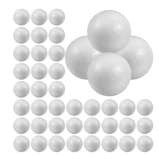 50Pcs White Polystyrene Foam Balls for Decoration DIY Craft Projects and Creative Art