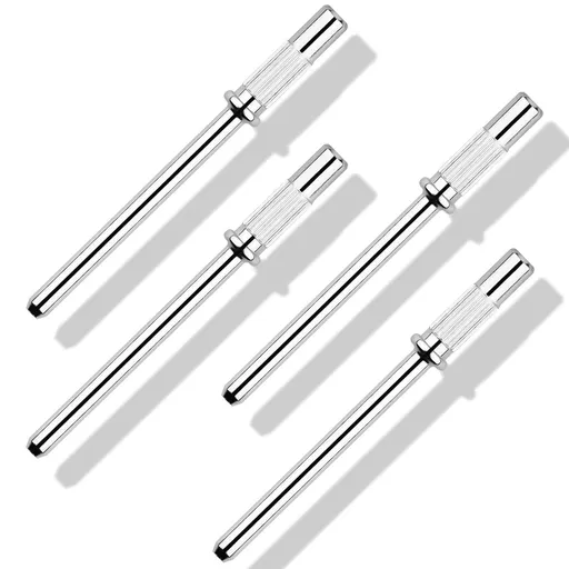 4PCS 3/32 Shank Mandrel Nail Drill Bits, Small Sanding Bands Nail Drill Bits, 3mm Mini Mandrel for Nail Sanding Bands, Stainless Steel Sanding Band Nail Drill Bit for Electric Drill File Machine