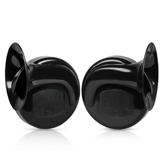 Train Horn for Truck 2pcs 12V Air Horn for Car Snail Electric Air Horn Marine Boat Loud Alarm Kit Boat Motorcycle Dual-tone Car Horn Loud Signal (Black)