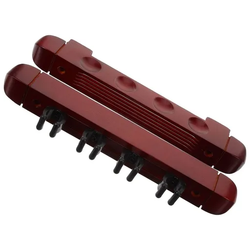 Wooden Pool Cue Rack Wall Mount, Dark Red Billiard Stick Holder Organizer for Game Room