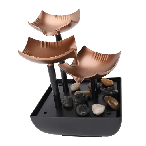 Tabletop Water Fountain USB Circulating Water with LED Light Desktop Rock Flowing Water Landscape for Living Room Office