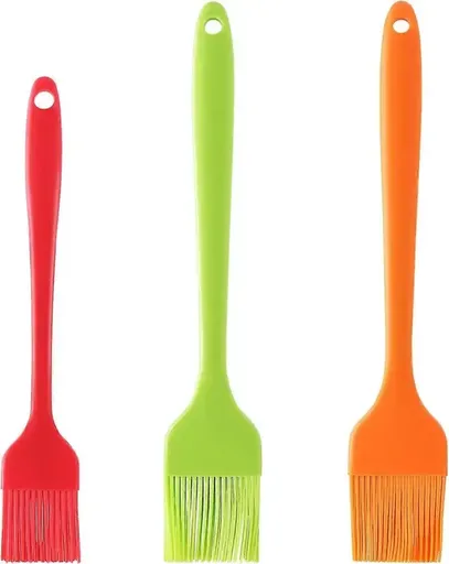 3 Pack Food-Grade Silicone Basting Brushes, Heat-Resistant Pastry Brushes for BBQ Marinades, Baking, Roasting and Sauce Glazing