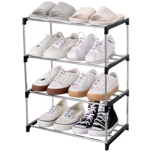 3-Tier Stackable Shoe Rack, Space Saving Storage for Shoes Bags and Accessories, 43 x 26 x 55cm
