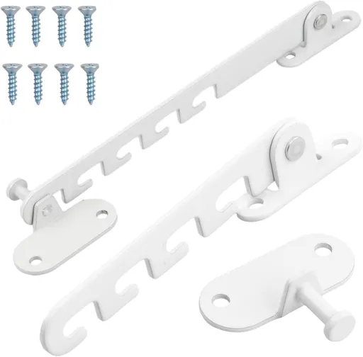 Pieces Window Stopper - Window Limiter - Window Security - Child Lock for Window - Window Tilt Regulator for Adjusting the Window Opening - Suitable for Any Window - Window Lock - Locks for Windows - Child Lock - Safety - Frame Lock - Small Lock - Wh