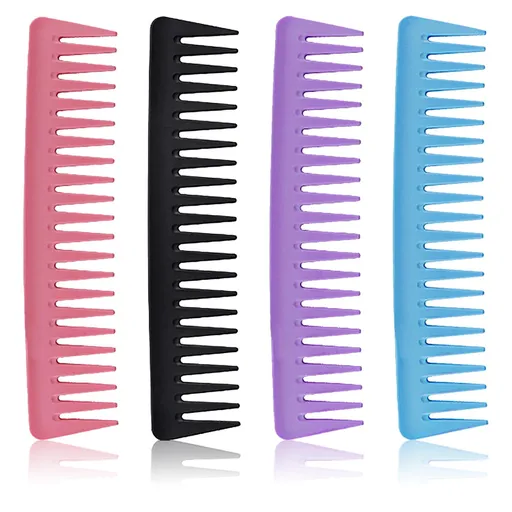 4 Pieces Large Wide Tooth Comb & Large Detangling Comb for Curly Straight Wet or Dry Hair - Durable & Prevent Tangles Hair Combs