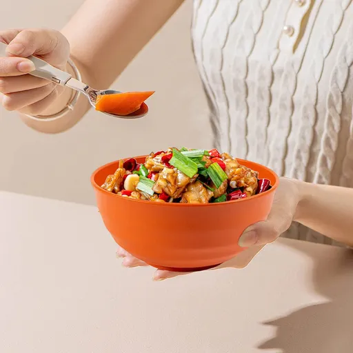 Serviceable Plastic Cereal Bowls - Large Dishwasher-Safe Shatterproof Bowls for Soup, Salad & Snacks | Lightweight, Stackable Kitchenware for Home, Office & Restaurant Use As Show Green1