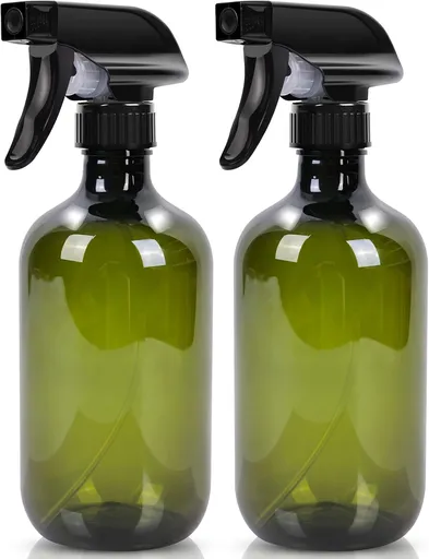 Cleaning Spray Bottles for Plants Misters for Inside, 2 Pack 16.9 oz Squirt Bottle, Water Spray Bottle Mist Sprayer, No Leak Hair Mister Spray Bottle Empty with Adjustable Nozzle (Green)