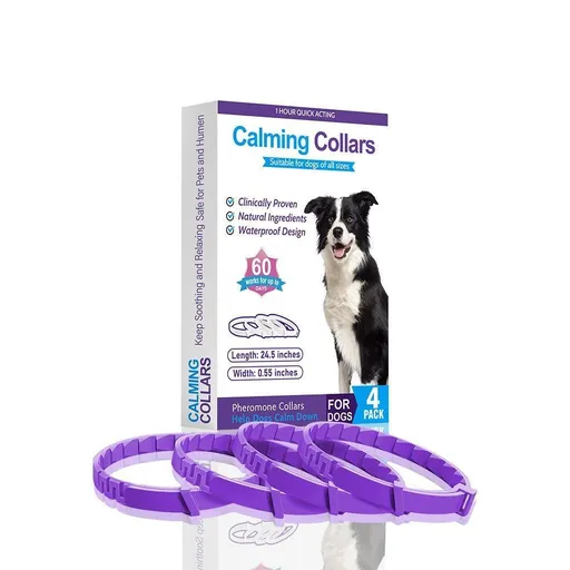 4 Pack Purple Dog Calming Collar 62cm | Halloween Warm Gift | Separation Anxiety Soothing Calm Collar