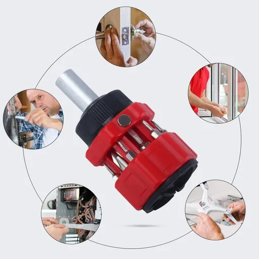 Stubby Screwdriver,12 in 1 Stubby Ratcheting Screwdriver Magnetic with Multi Bits Ratchet Stubby Screwdriver, Liangery Short Stubby