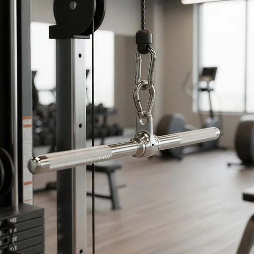 Revolving Straight Bar – Gym Cable Attachment for Tricep, Bicep & Pulley Workouts